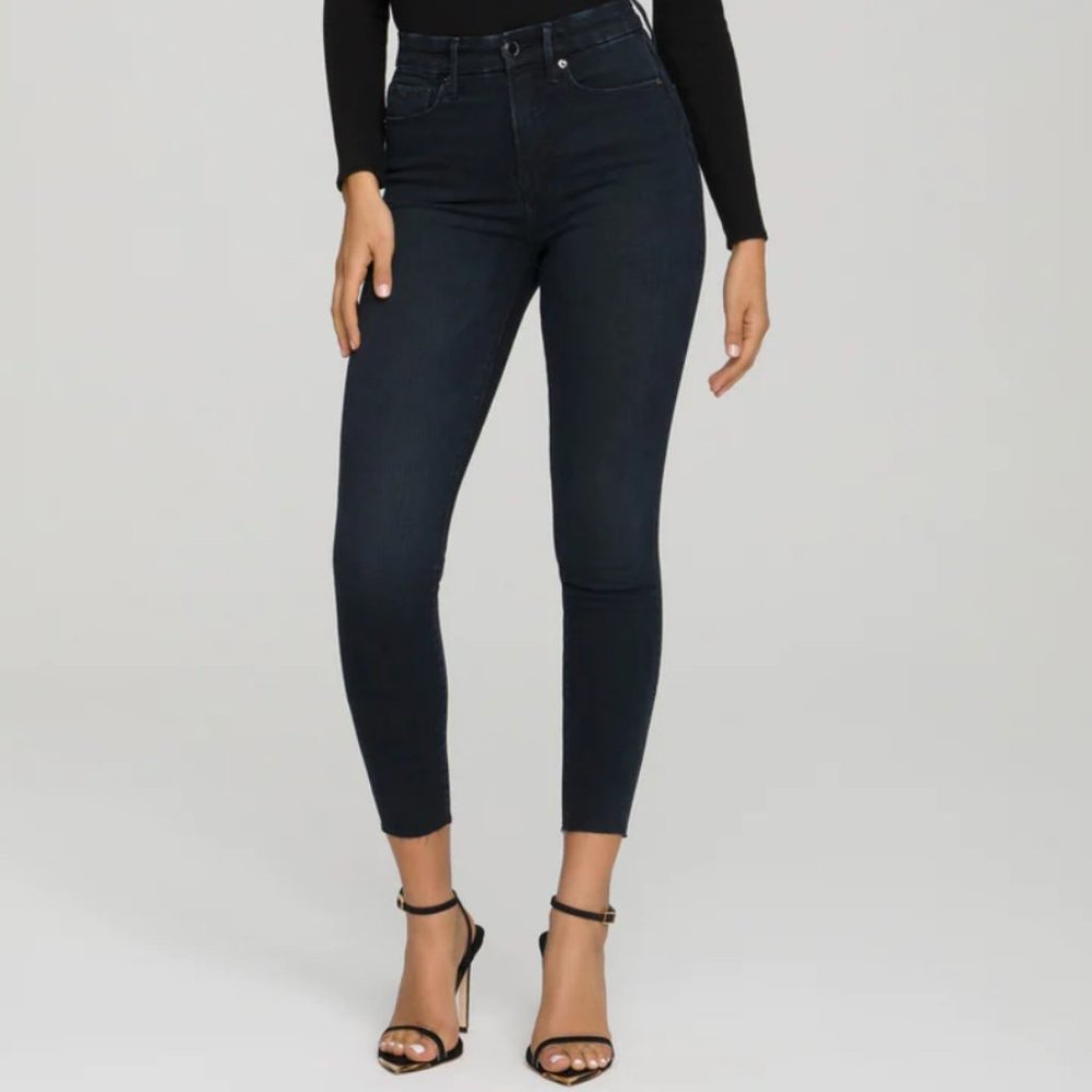 Good American Good Waist Crop Raw Hem